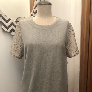 Sequin Short Sleeves Top, Size Medium